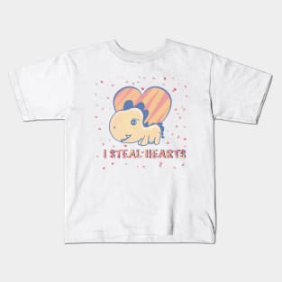I steal hearts valentines day cute dinosaur Kids T-Shirt
